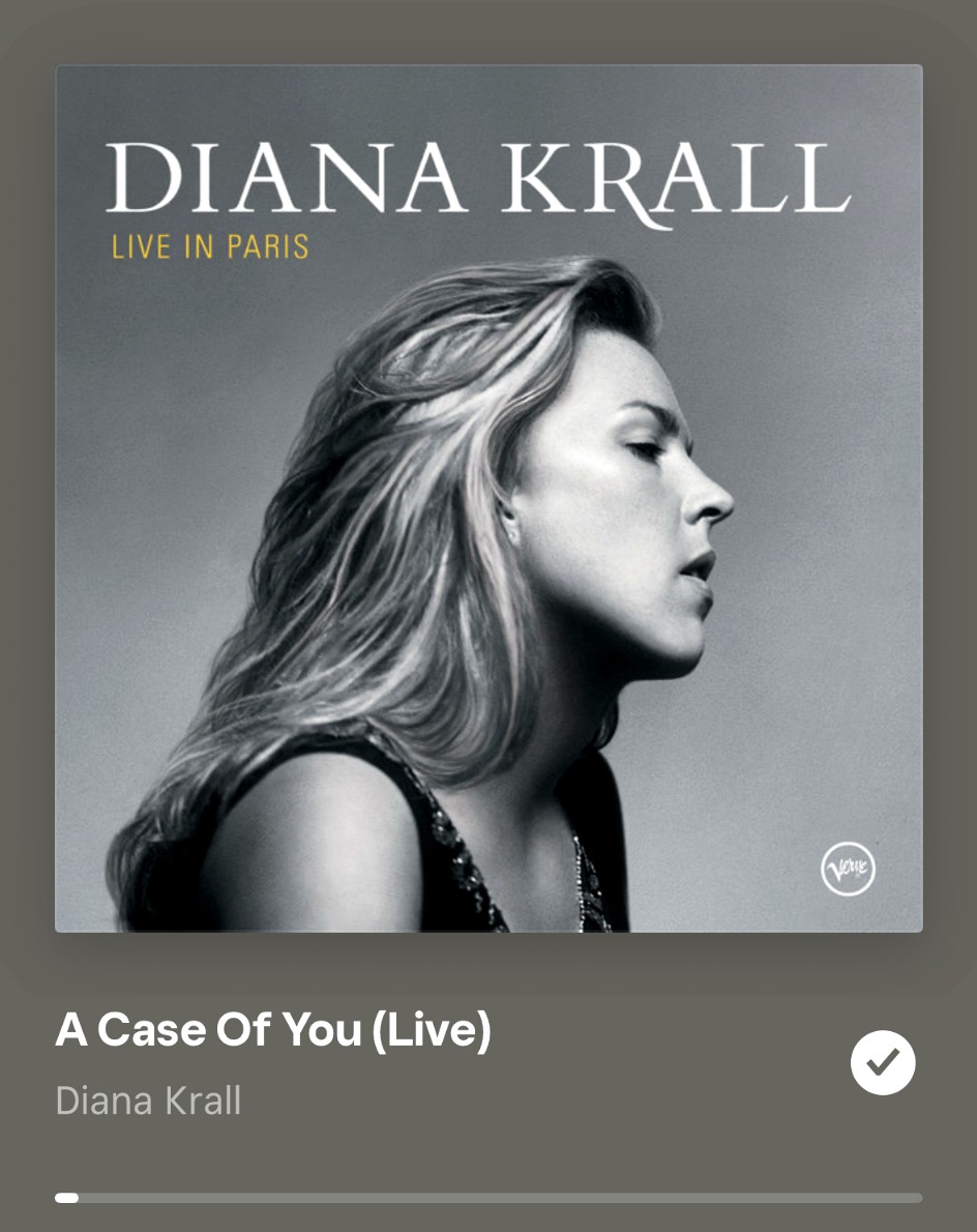 Diana Krall의 A Case Of You 라이브 앨범 화면
